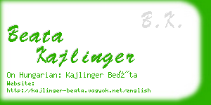 beata kajlinger business card